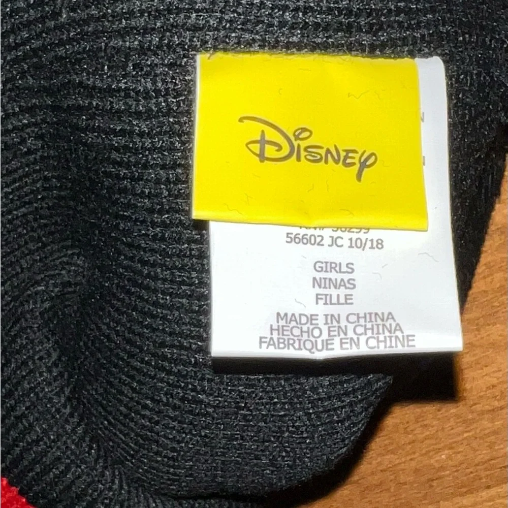 Disney Minnie Mouse Black and Red Kids Winter Hat Set - NWT